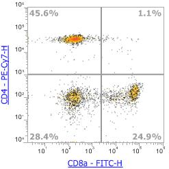 Anti-Human CD4, PE-Cy7 (Clone:SK3)流式抗体 - 结果示例图片