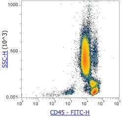 Anti-Human CD45, FITC (Clone:HI30) 流式抗体 - 结果示例图片